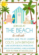 Beach Birthday Party Invitations