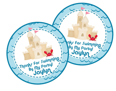 Beach Party Stickers Or Favor Tags