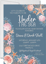 Beach baby shower invitations