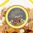 Bee and teddy bear birthday favor sticker with daisies