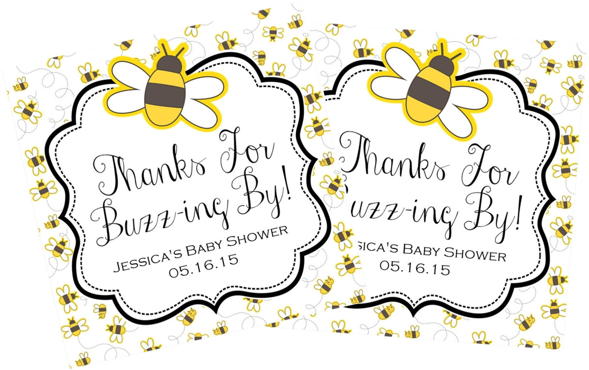 Bee baby shower sticker pattern design