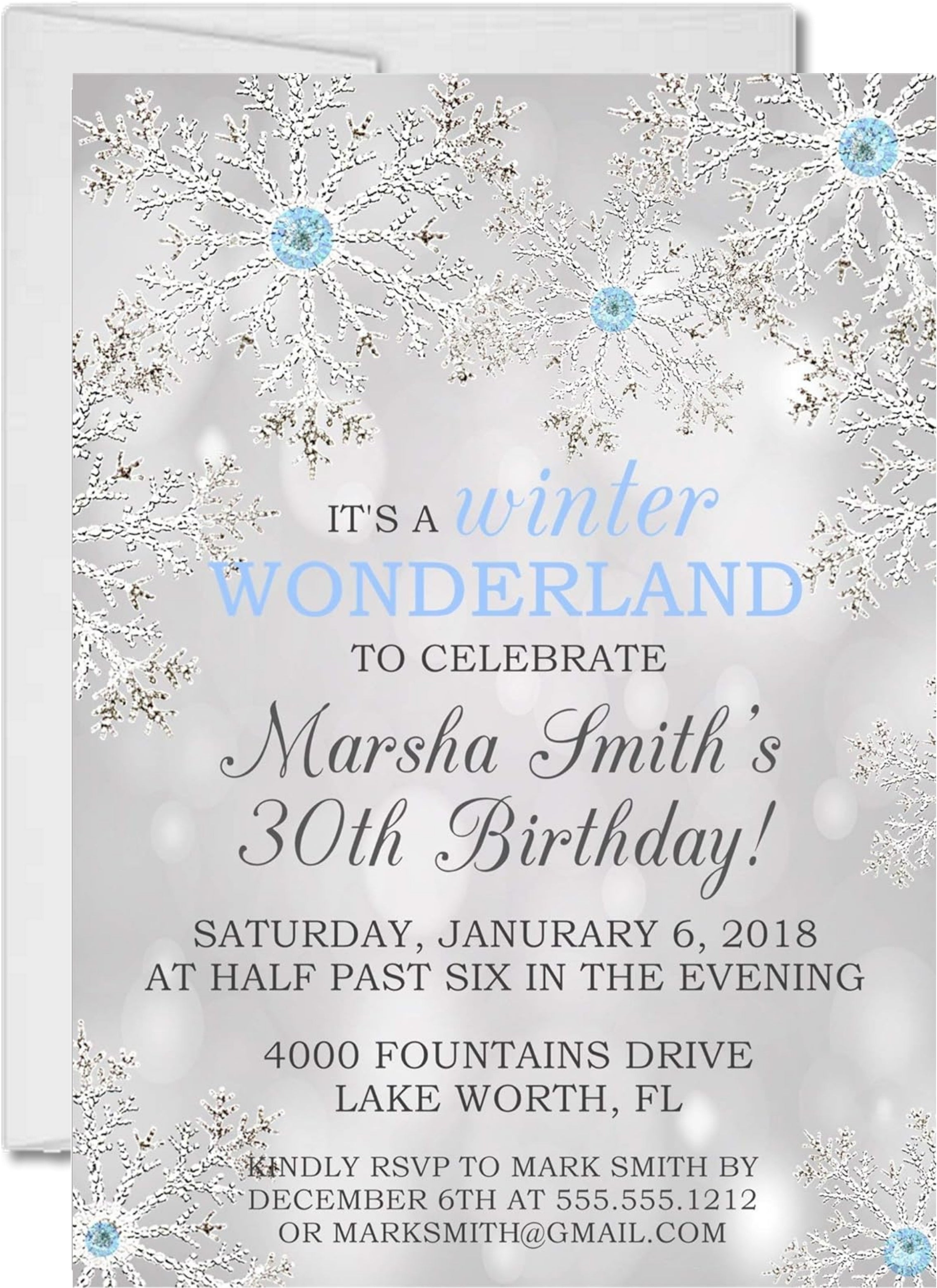 Winter Wonderland Birthday Party Invitations