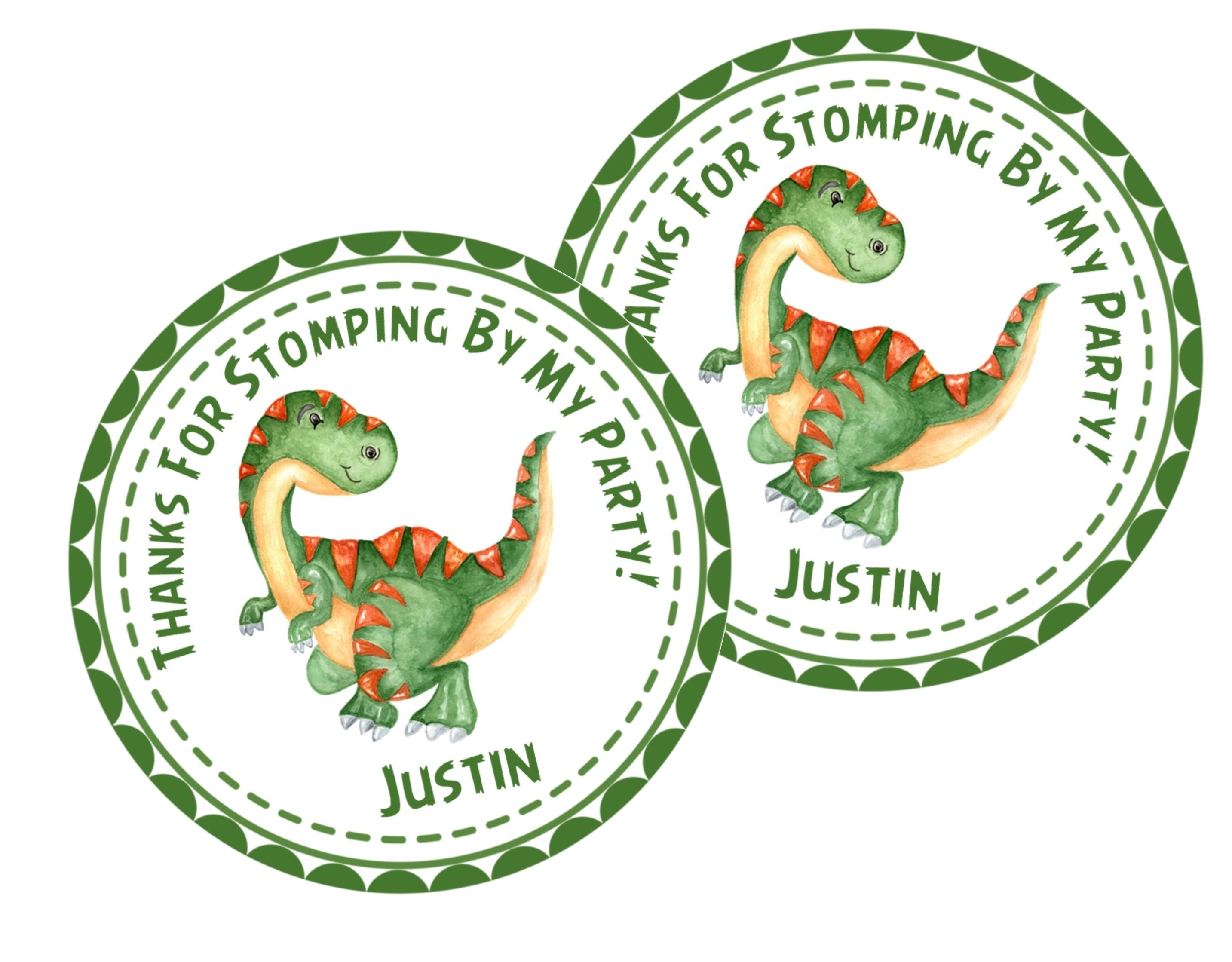Dinosaur Birthday Party Stickers
