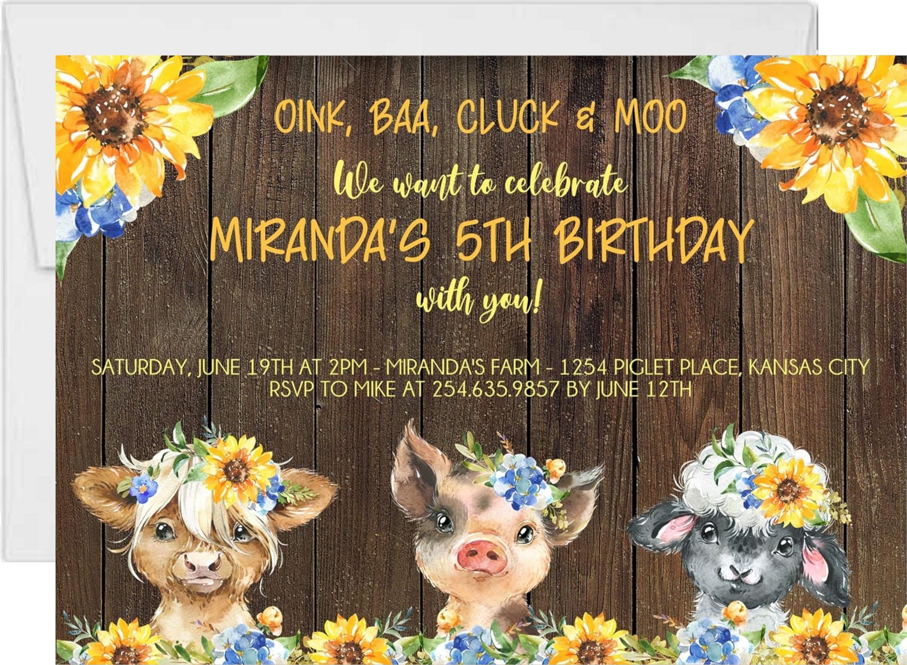 Farm Birthday Party Invitations