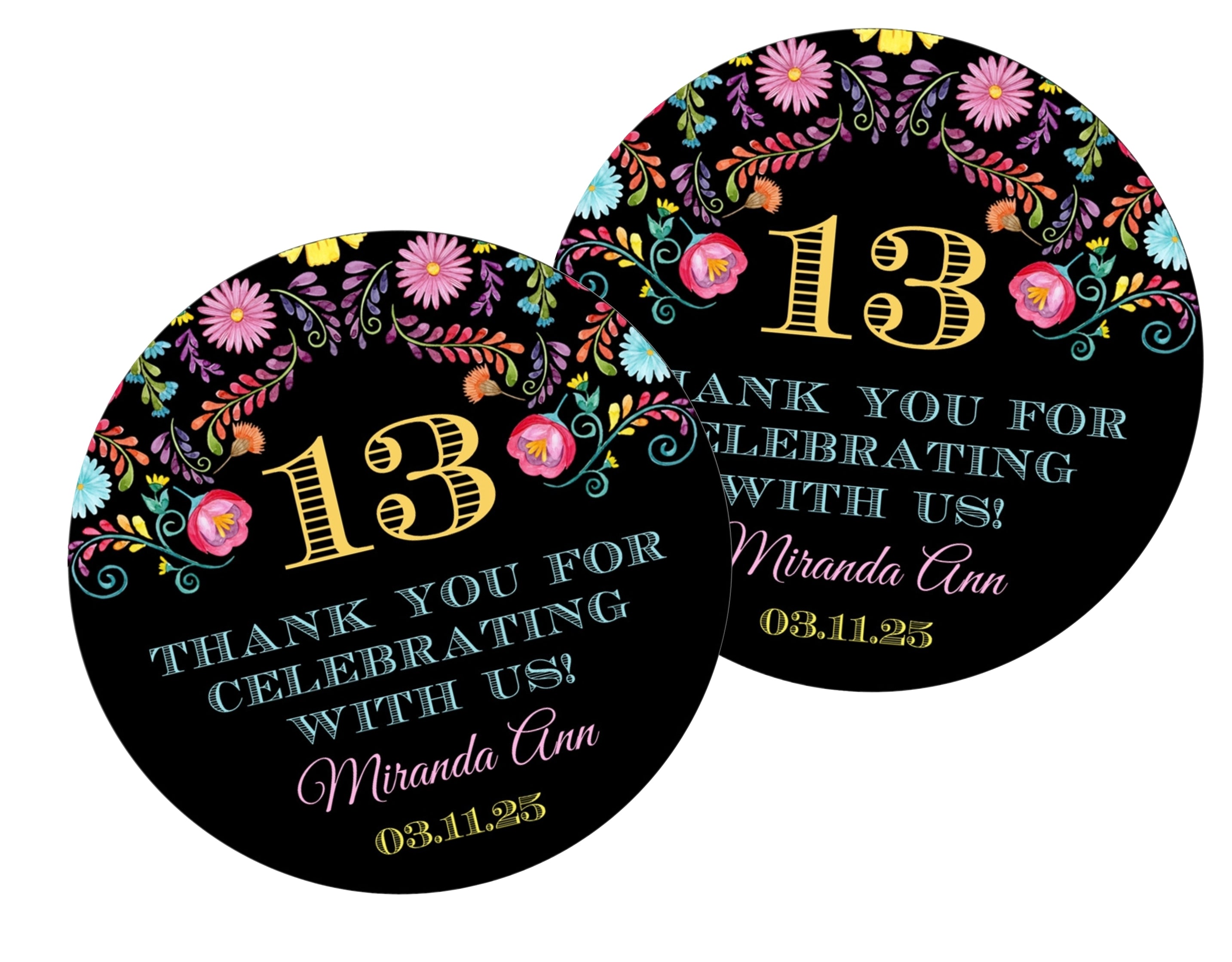 Fiesta Birthday Party Stickers Or Favor Tags