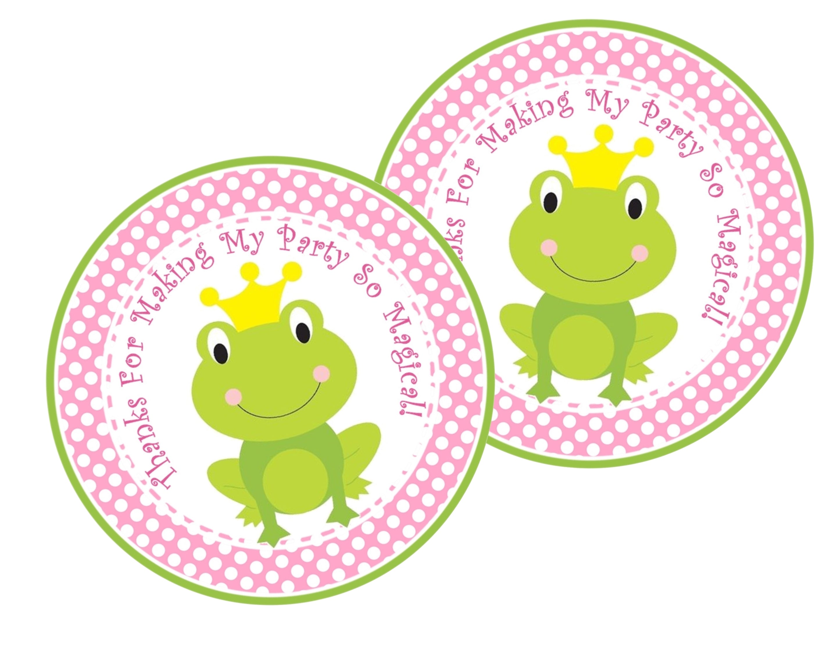 Frog Princess Birthday Party Stickers