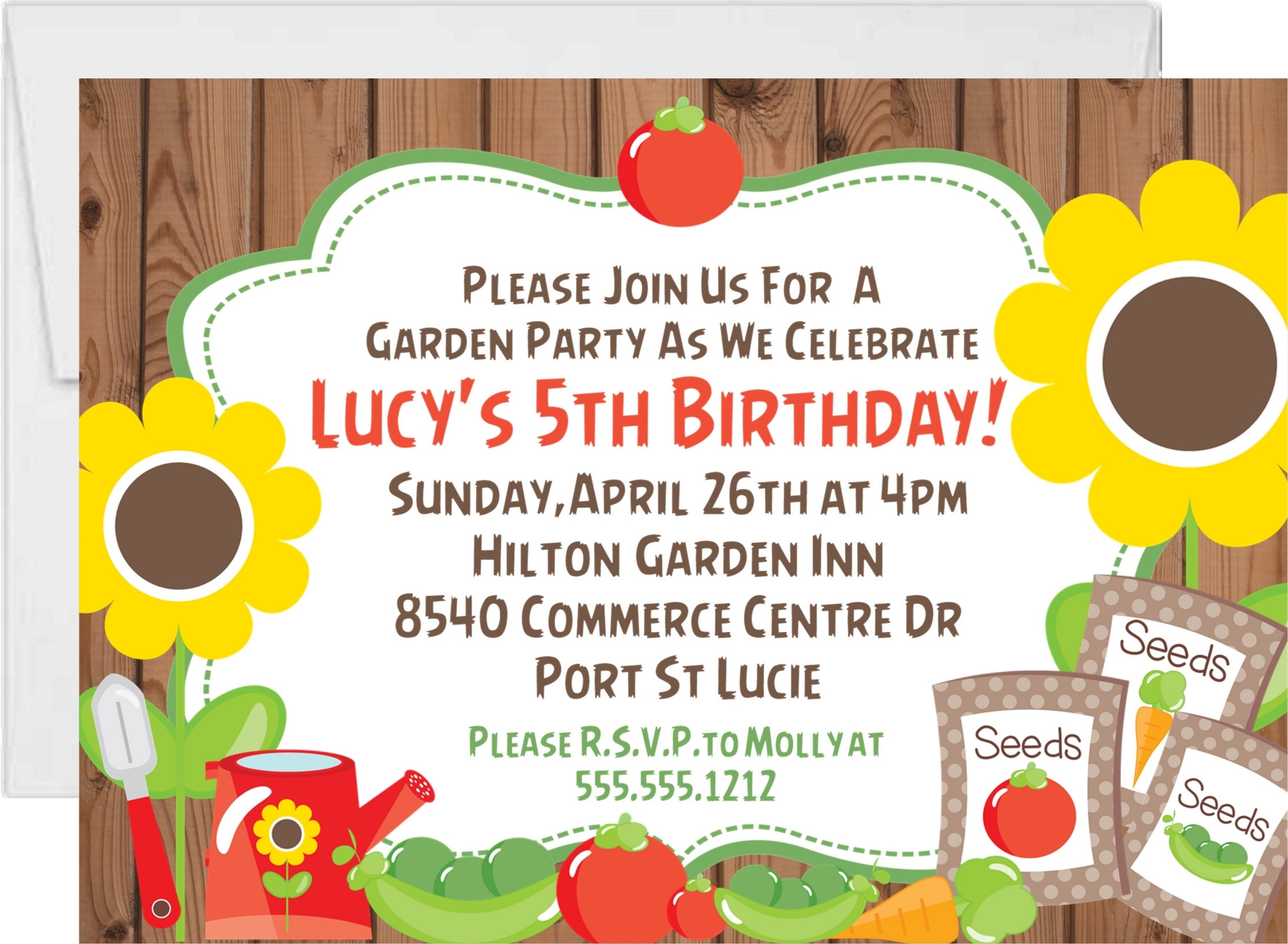 Vegetable Garden Birthday Party Invitations