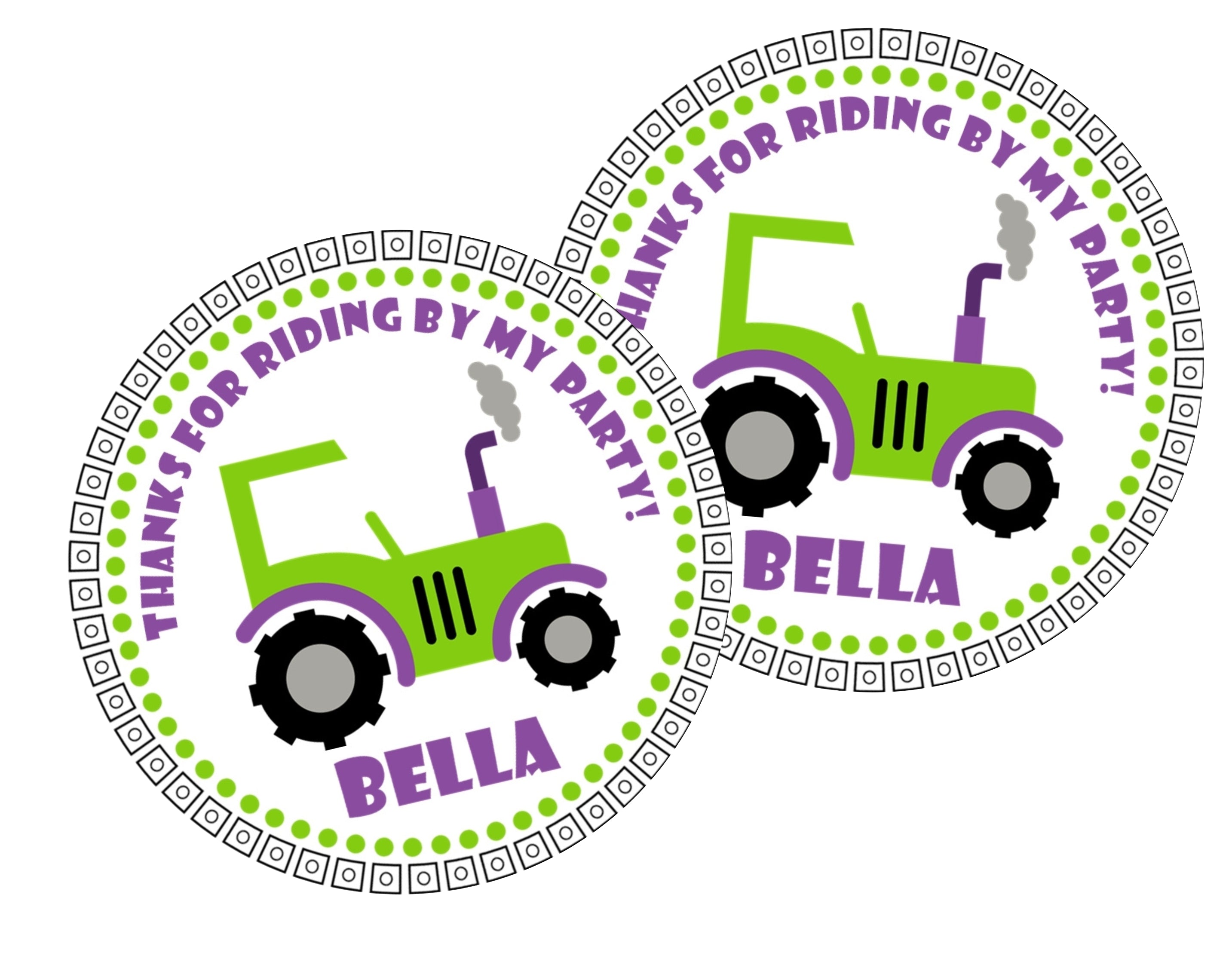 Farm Tractor Birthday Party Stickers