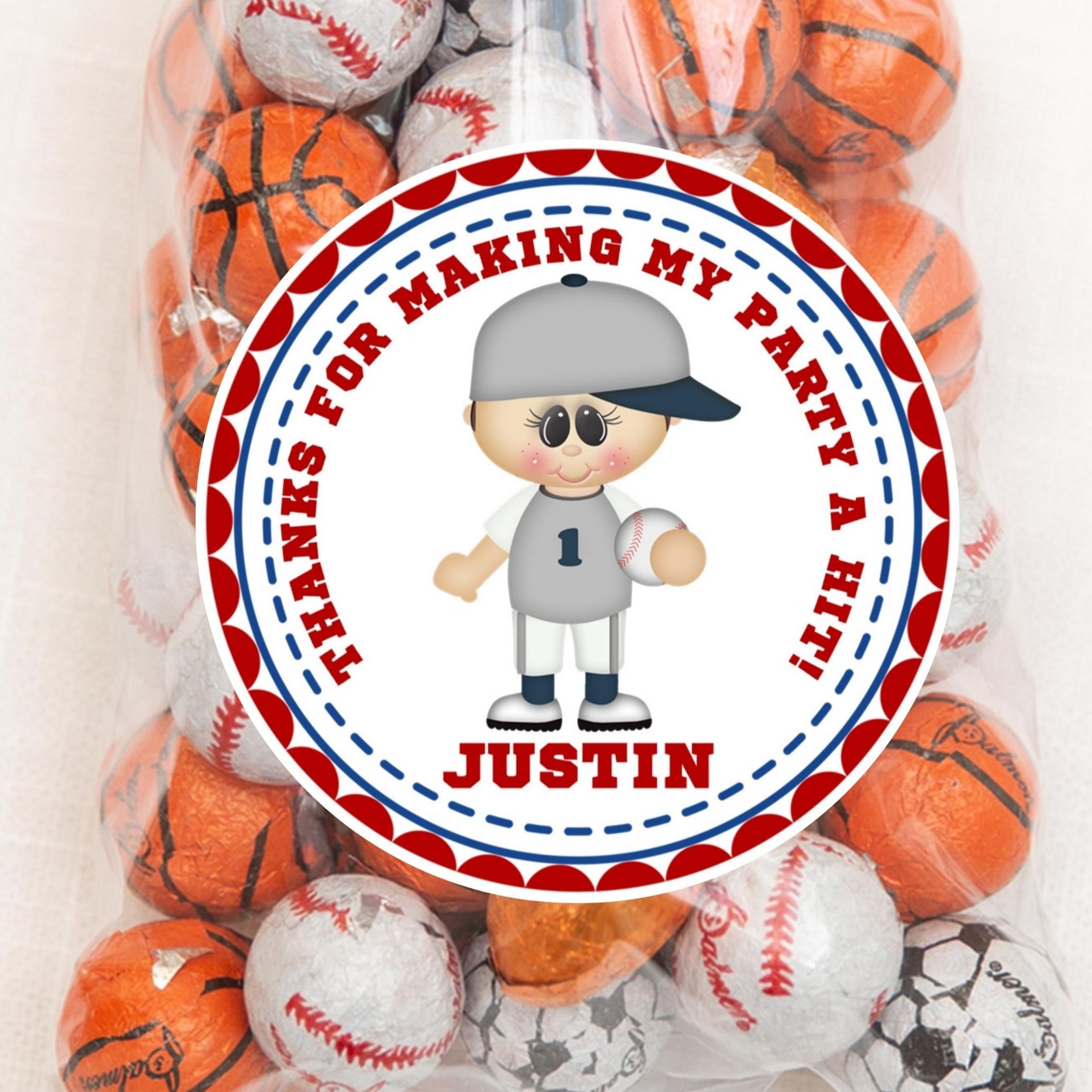 Baseball Birthday Party Stickers