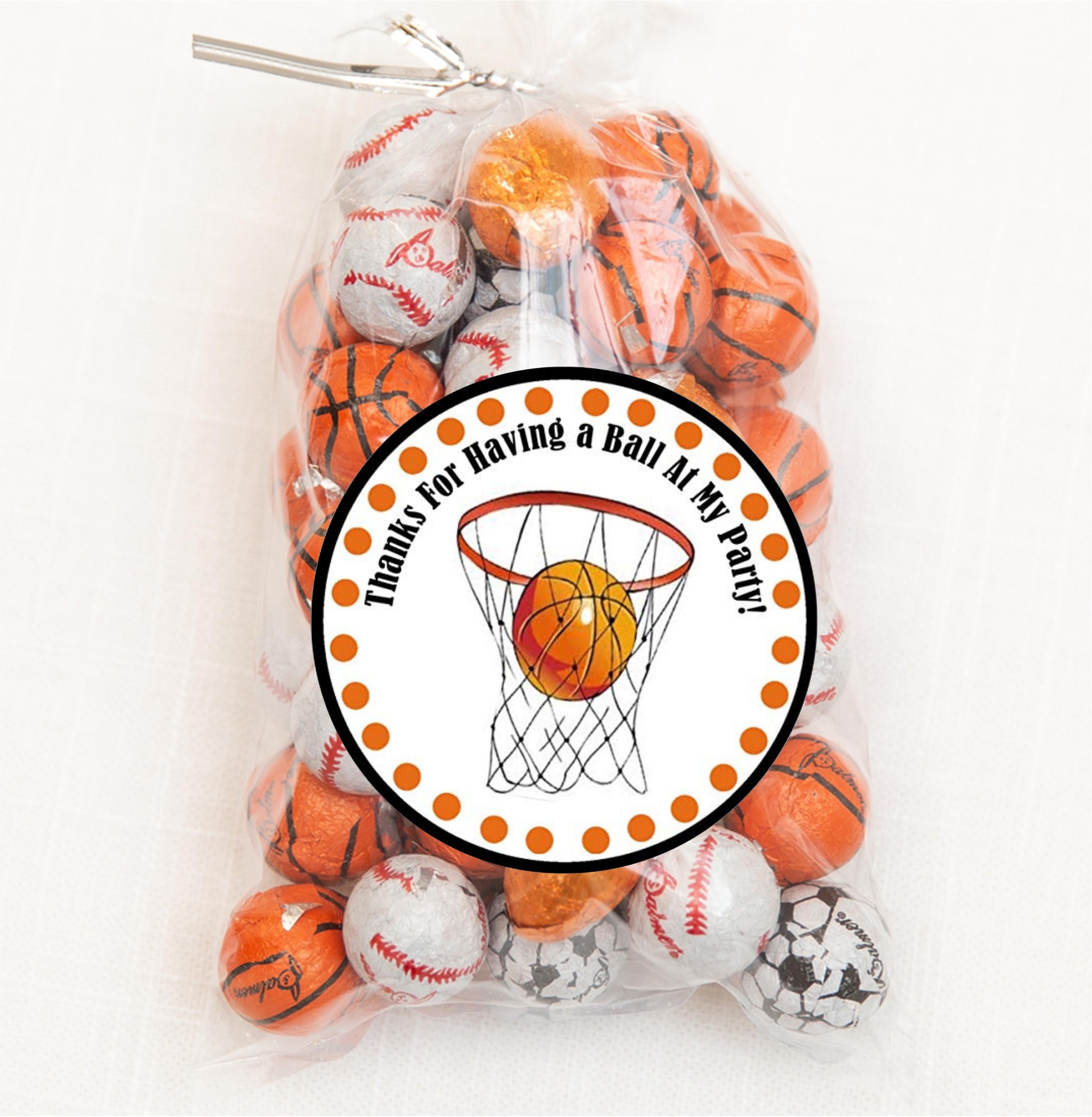 Basketball Birthday Party Stickers