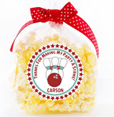 bowling theme personalized thank you sticker