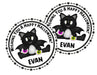 Black Bat Cat Halloween Stickers