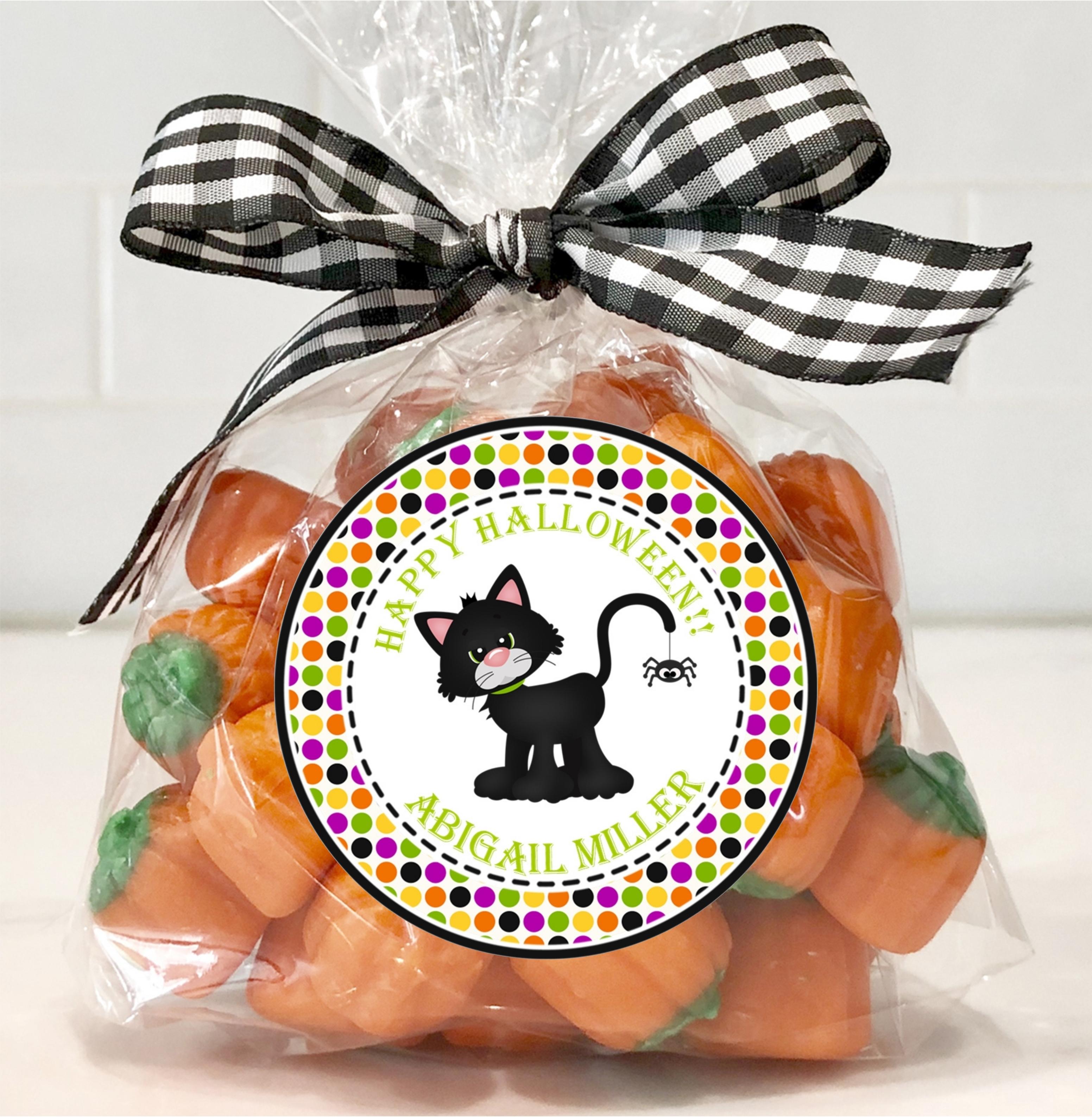 Black Cat Halloween Stickers or Favor Tags
