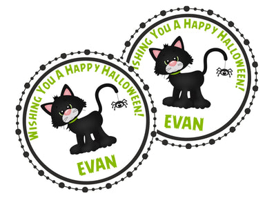 Black Cat Halloween Stickers