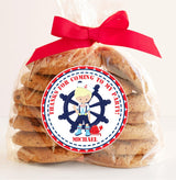 Blonde boys nautical birthday sticker
