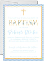 Blue And Gold Baptism Invitations