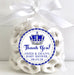 Blue And Silver Royal Prince Baby Shower Stickers Or Favor Tags