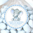 Blue elephant baby shower stickers – Little Peanut watercolor design