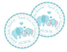 Blue Elephant Baby Shower Stickers