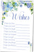Blue Floral Baby Shower Wish Cards