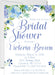 Blue Floral Bridal Shower Invitations
