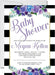 Blue & Purple Floral Baby Shower Invitations