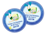 Blue and green ocean party favor label personalized