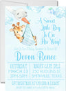 Blue boys safari baby shower invitations