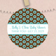 Blue donut baby shower sticker for boys