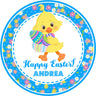 Blue easter duck sticker favor label