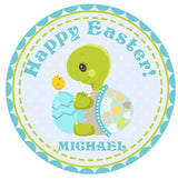 Blue easter turtle sticker favor label