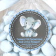 Blue elephant baby shower stickers – chalkboard design