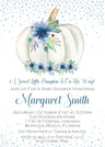 Blue fall pumpkin baby shower invitation