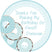 Blue frosted donut party favor label personalized with name