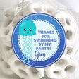 Blue jellyfish under the sea birthday sticker