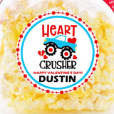 Blue monster truck Valentine sticker