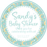Blue moon stars baby shower stickers