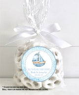 Blue nautical baby shower favor label