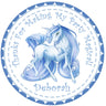 Blue personalized unicorn party favor sticker