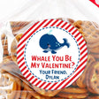 Blue whale Valentine sticker
