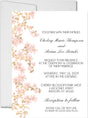 Blush cherry blossom wedding invitation with delicate pink floral branches and gold botanical accents.