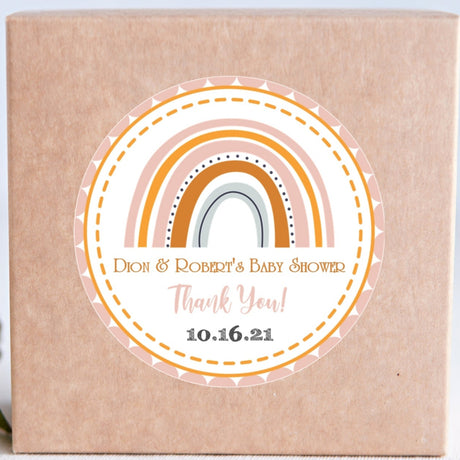 Boho rainbow birthday sticker