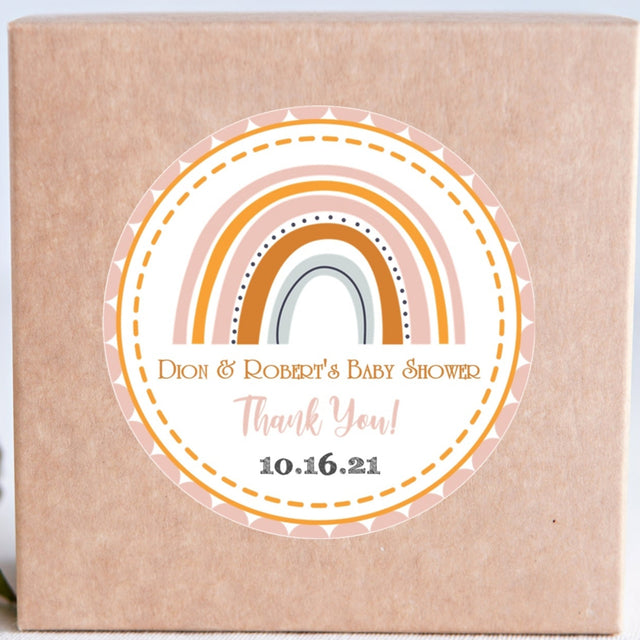 Boho rainbow birthday sticker