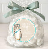 Boho woodland beaver party favor sticker in aqua and tan