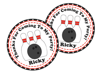 Bowling Birthday Party Stickers