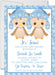 Boy Twins Winter Snowflake Baby Shower Invitations
