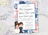 Boy and girl sibling communion invitation