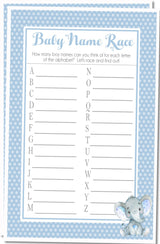 Boy baby shower name race PDF