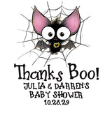 Boy bat halloween baby shower sticker