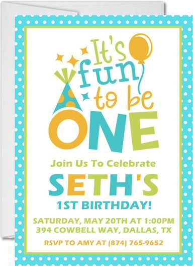 Boys 1st Birthday Party Invitations